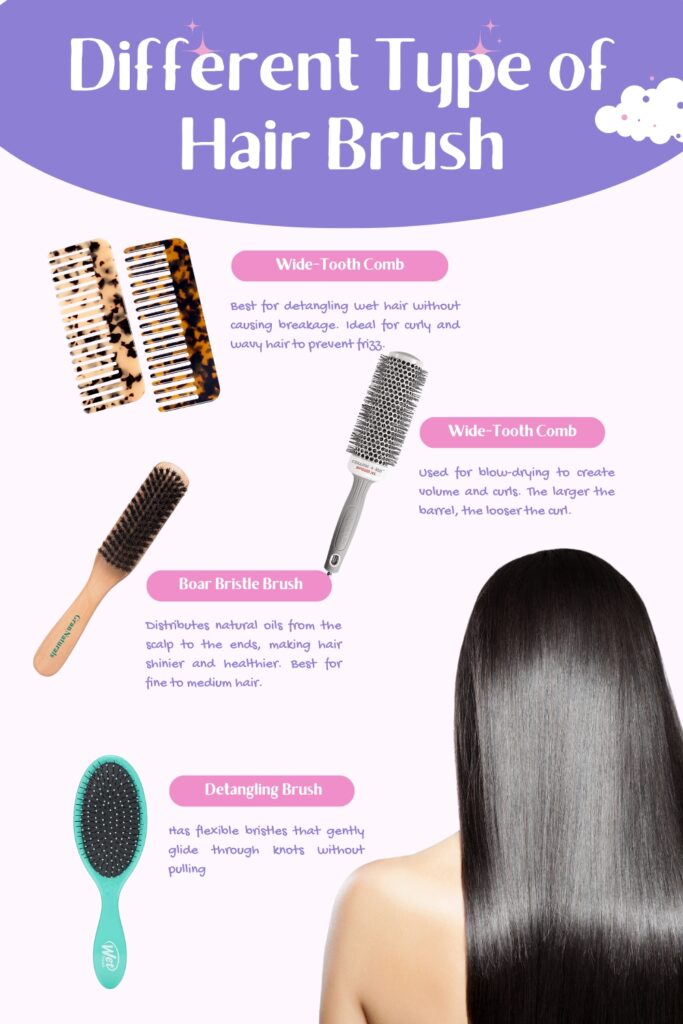 different type of hair brush 